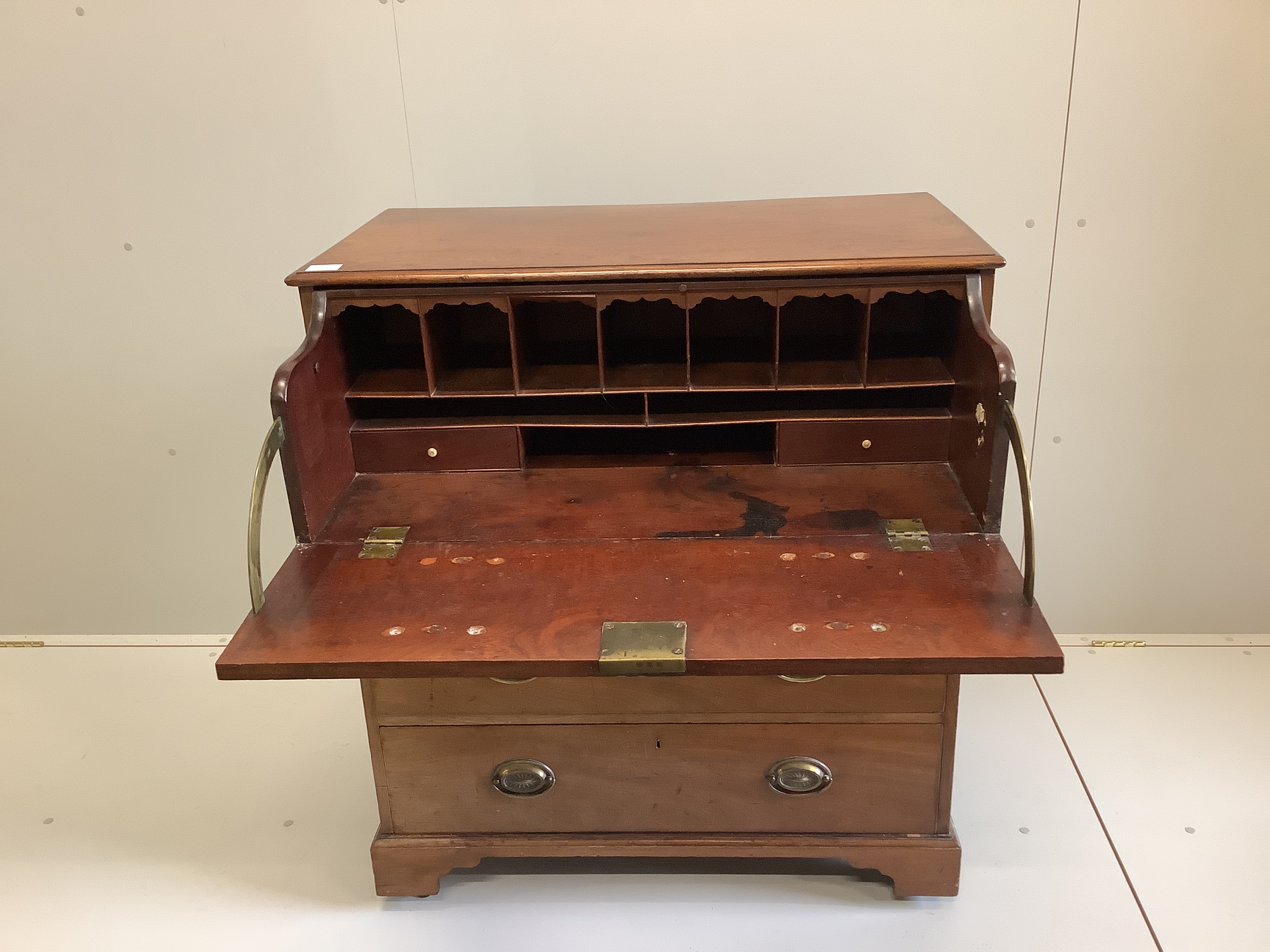 A Regency mahogany secretaire chest (adapted), width 89cm, depth 48cm, height 101cm